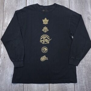 OVO Long Sleeve Shirt Mens Large Black Drake Night 2018 Toronto Sports Logos